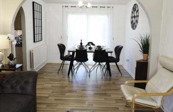 lodginet spacious white house dining area