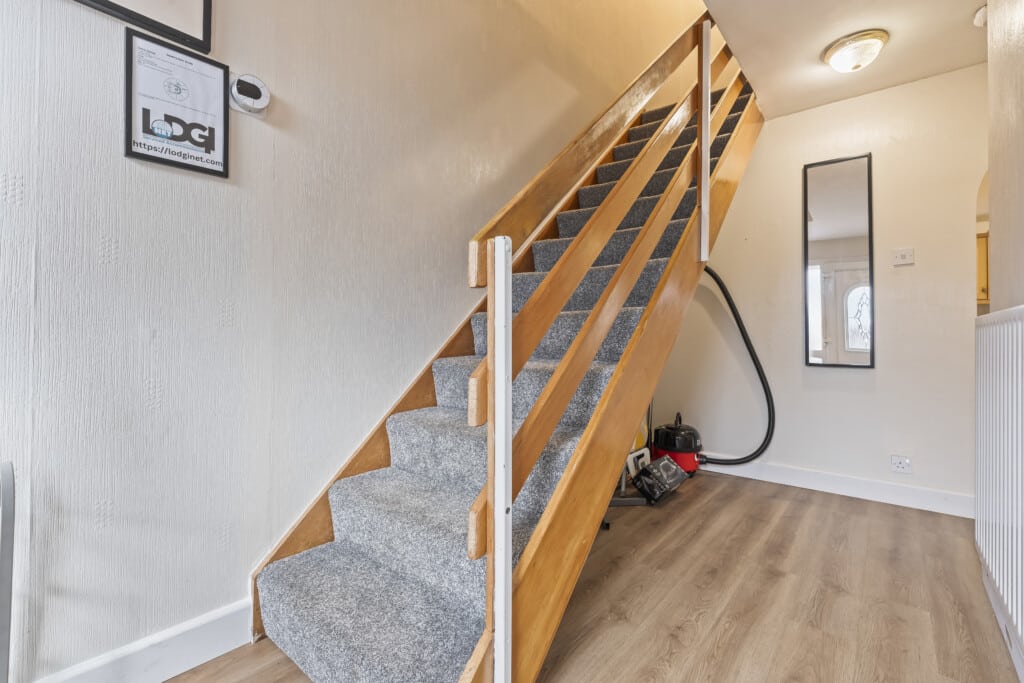 spacious white house telford hallway