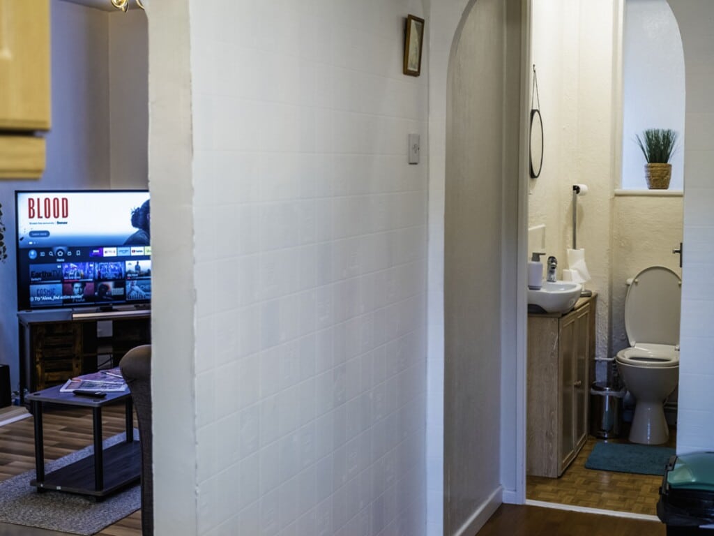 spacious white house telford toilet