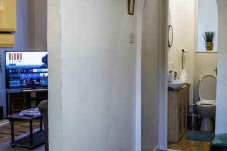 spacious white house telford toilet